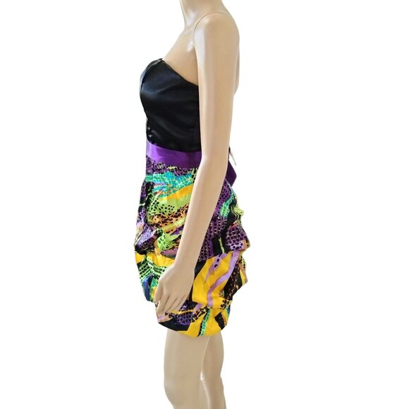 I.N. San Francisco Strapless Animal Print Party Dress Size 3 Multicolor - Picture 5 of 10
